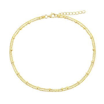 Beaded Double Chain Anklet