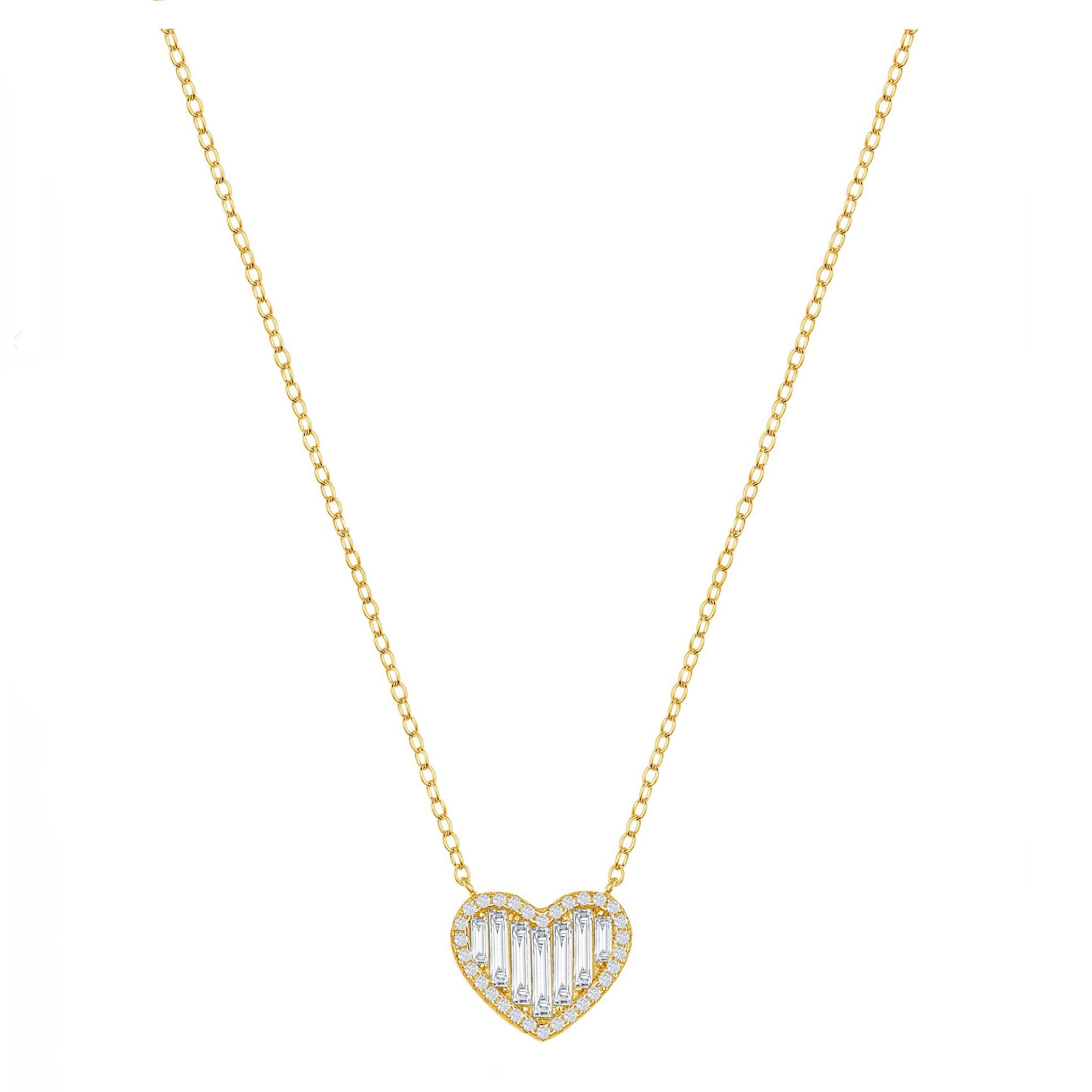 Baguette Heart Sparkle Necklace