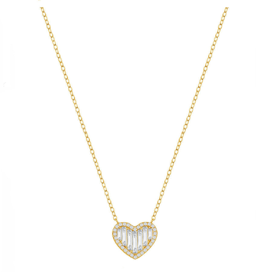 Baguette Heart Sparkle Necklace