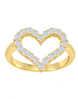 Pave Heart Outline Ring