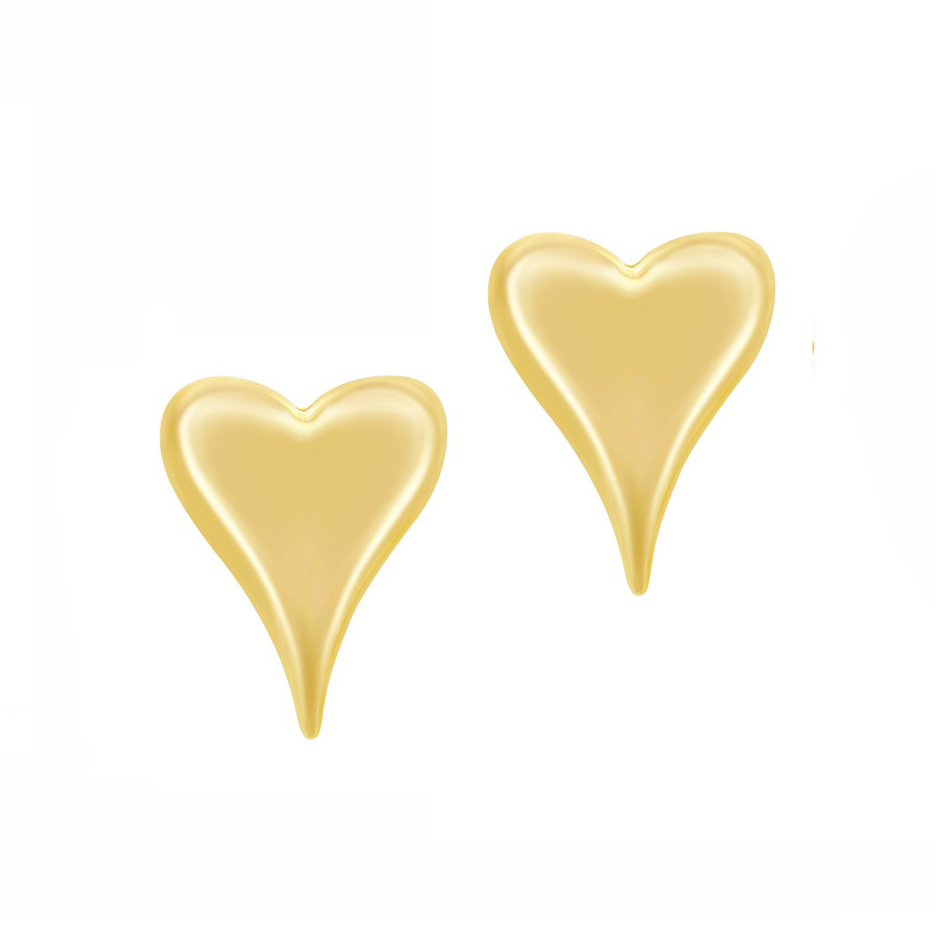 Polished Heart Stud Earrings