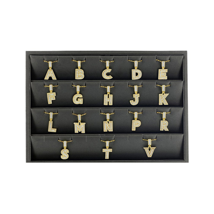 Sparkle Baguette Initial Necklace
