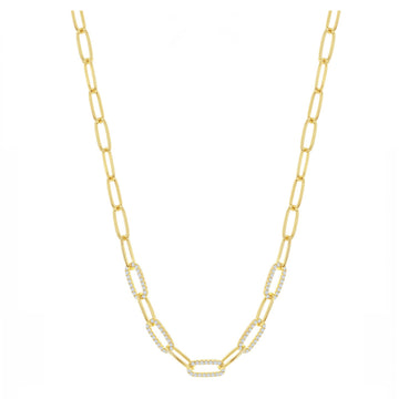 Sparkle Link Paperclip Necklace