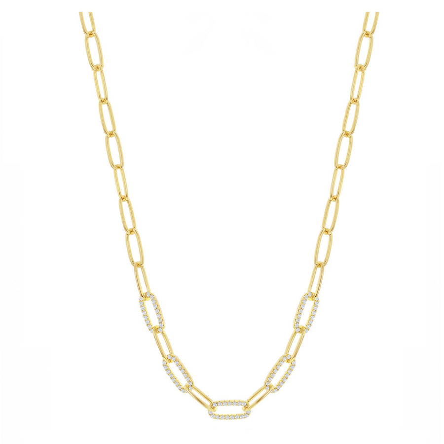 Sparkle Link Paperclip Necklace