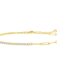 Half Tennis Half Paperclip Bracelet