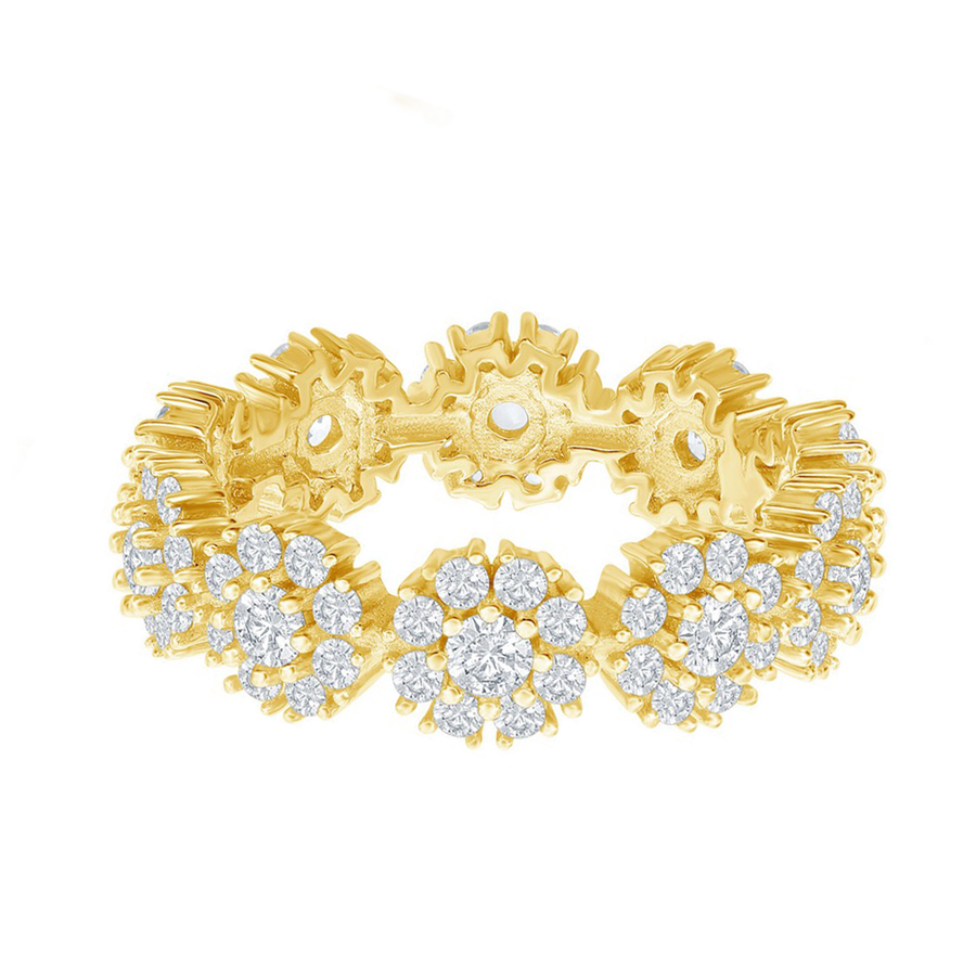 Pave Flower Eternity Band