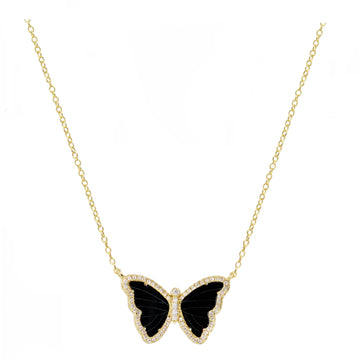 Onyx Butterfly Necklace