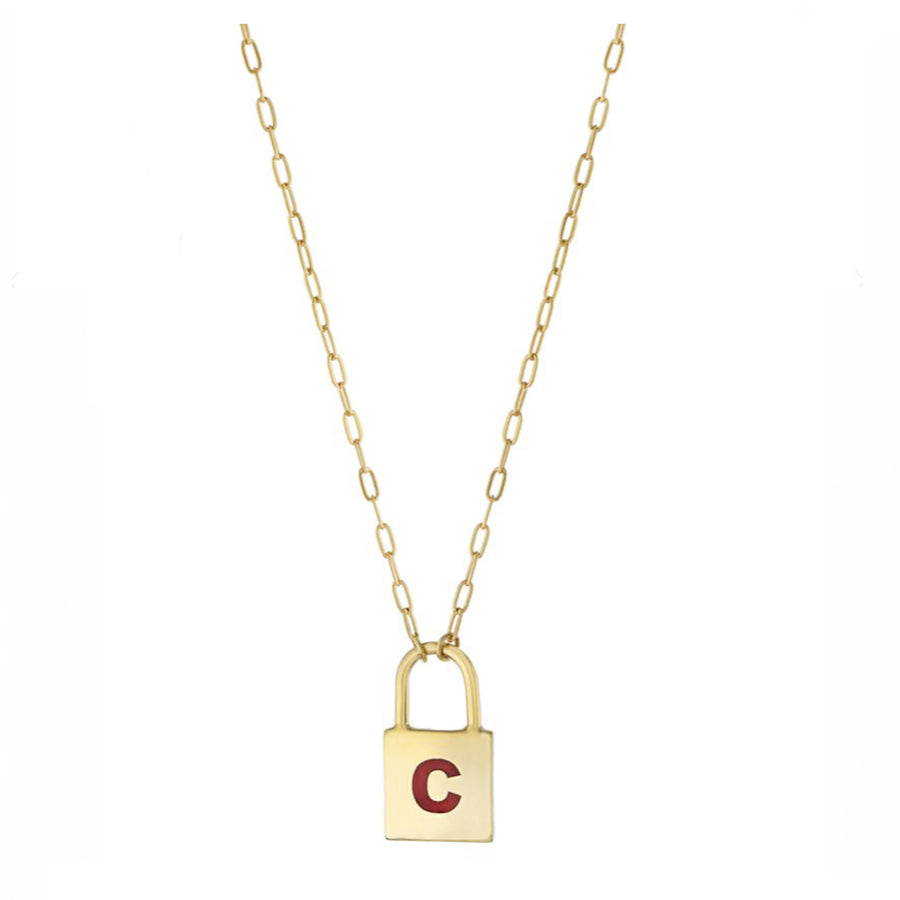 Personalized Resin Letter Lock Necklace