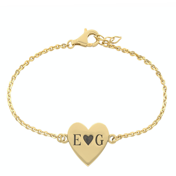 Personalized Heart Double Initial Bracelet