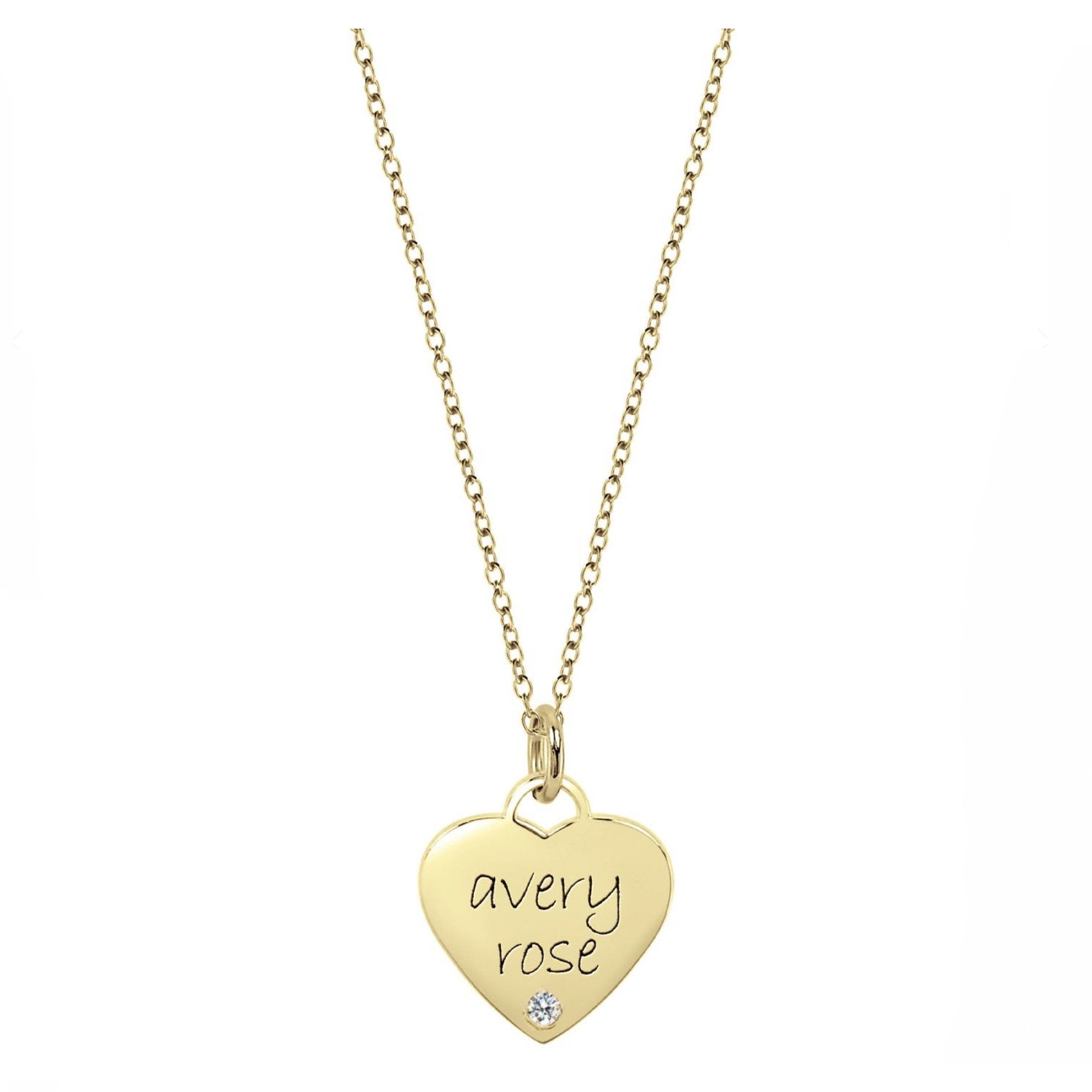 Personalized Diamond Embellished Heart Necklace