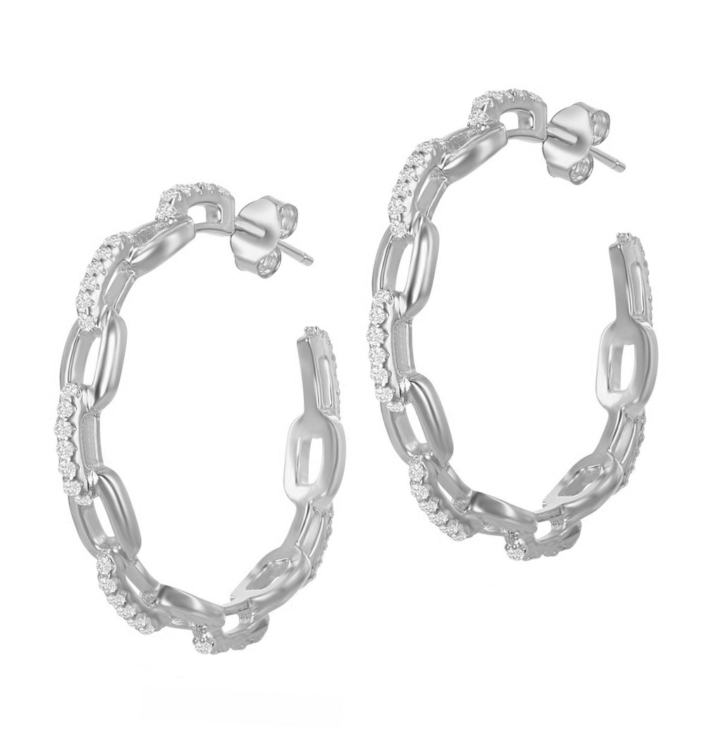 Sparkle Paperclip Hoop Earrings