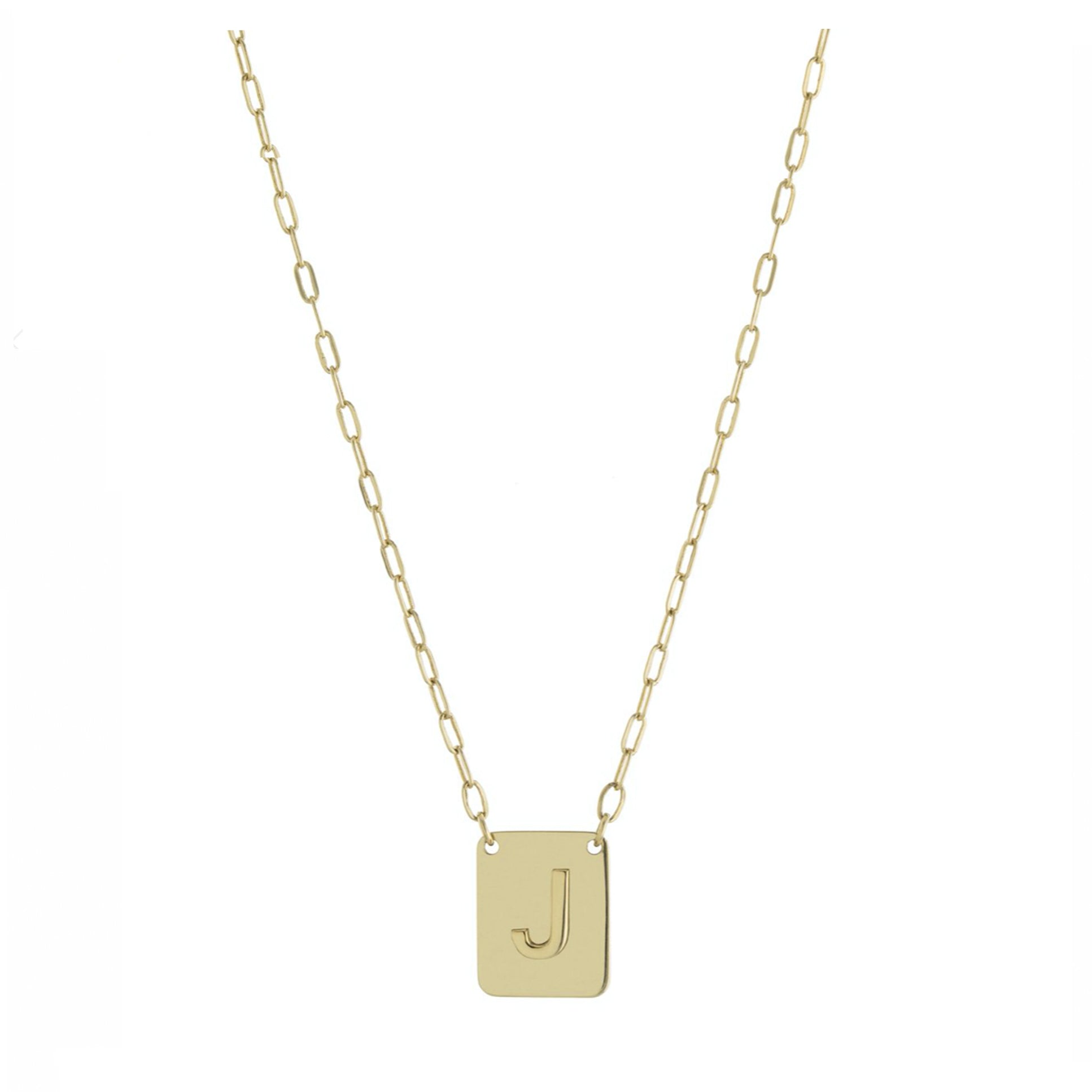 Personalized Tag Initial Paperclip Chain Necklace