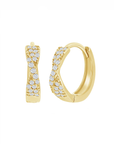 Twisted Sparkle Huggie Earrings