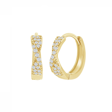 Twisted Sparkle Huggie Earrings