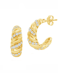 Sparkle Croissant Hoop Earrings