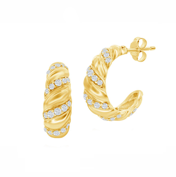 Sparkle Croissant Hoop Earrings