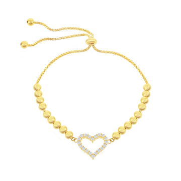 Beaded Heart Bolo Bracelet