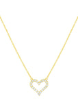 Pave Heart Outline Necklace