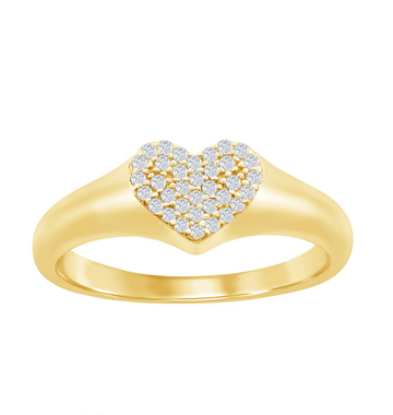 Pave Signet Heart Ring