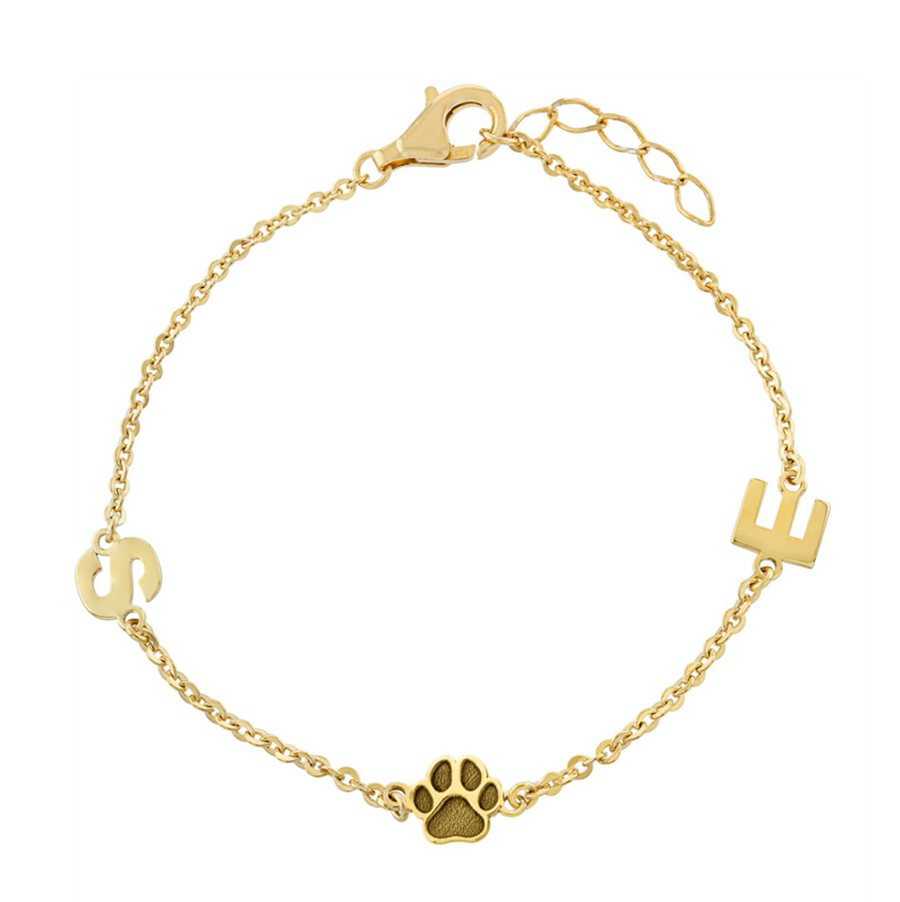 Personalized Double Initial Paw Necklace