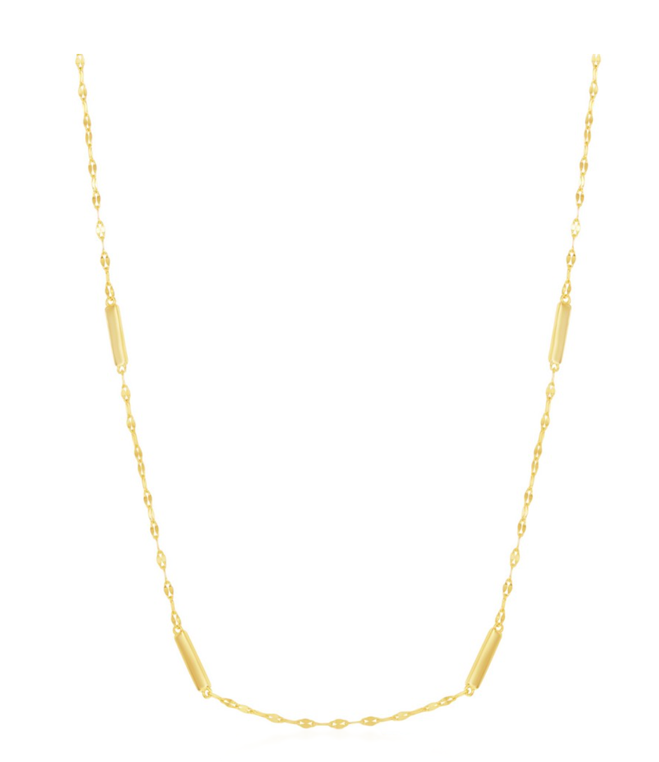 Twisted Serpentine Chain Bar Station Necklace
