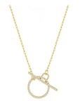 Sparkle Toggle Paperclip Necklace