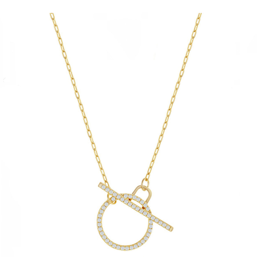 Sparkle Toggle Paperclip Necklace