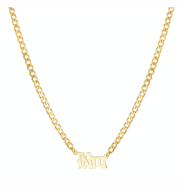 Personalized Gothic Name Curblink Necklace