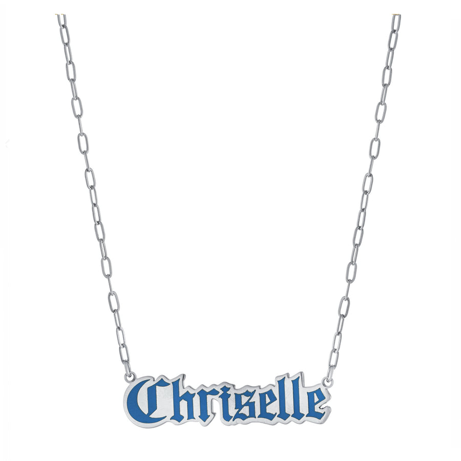 Personalized Resin Gothic Name Necklace