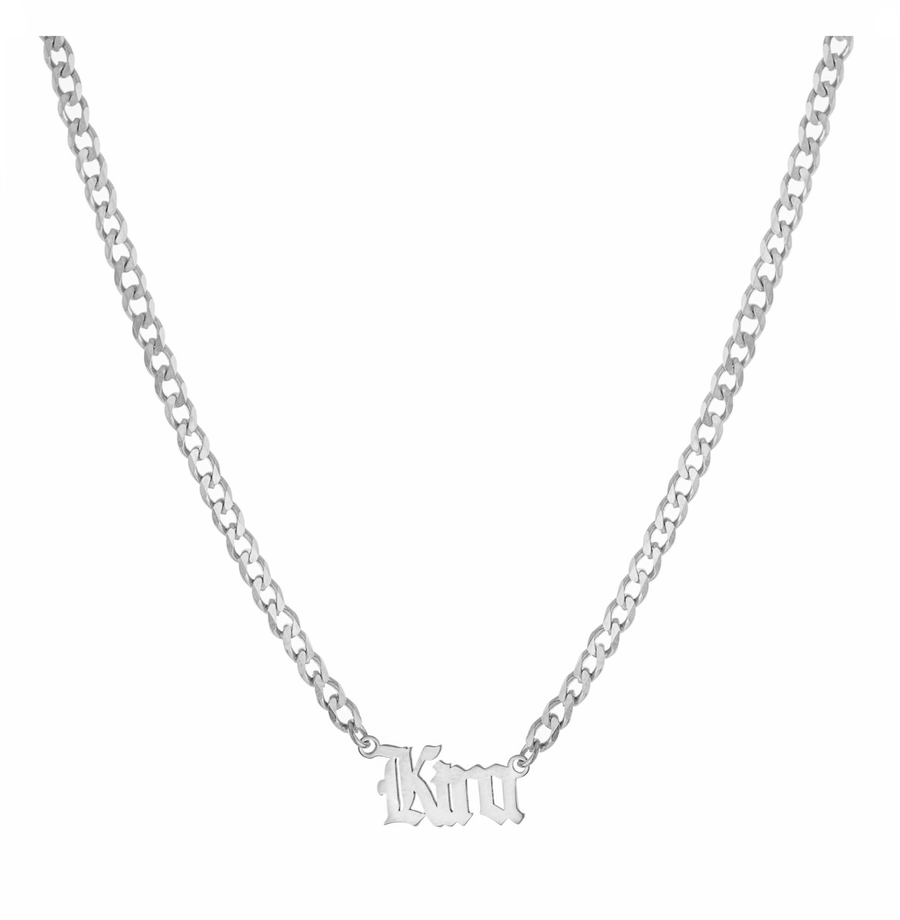 Personalized Gothic Name Curblink Necklace