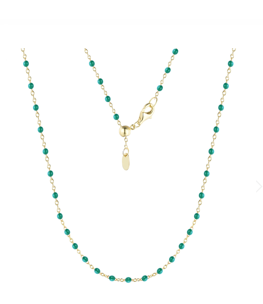 Enamel Beaded Chain Necklace (Available in 7 Colors)