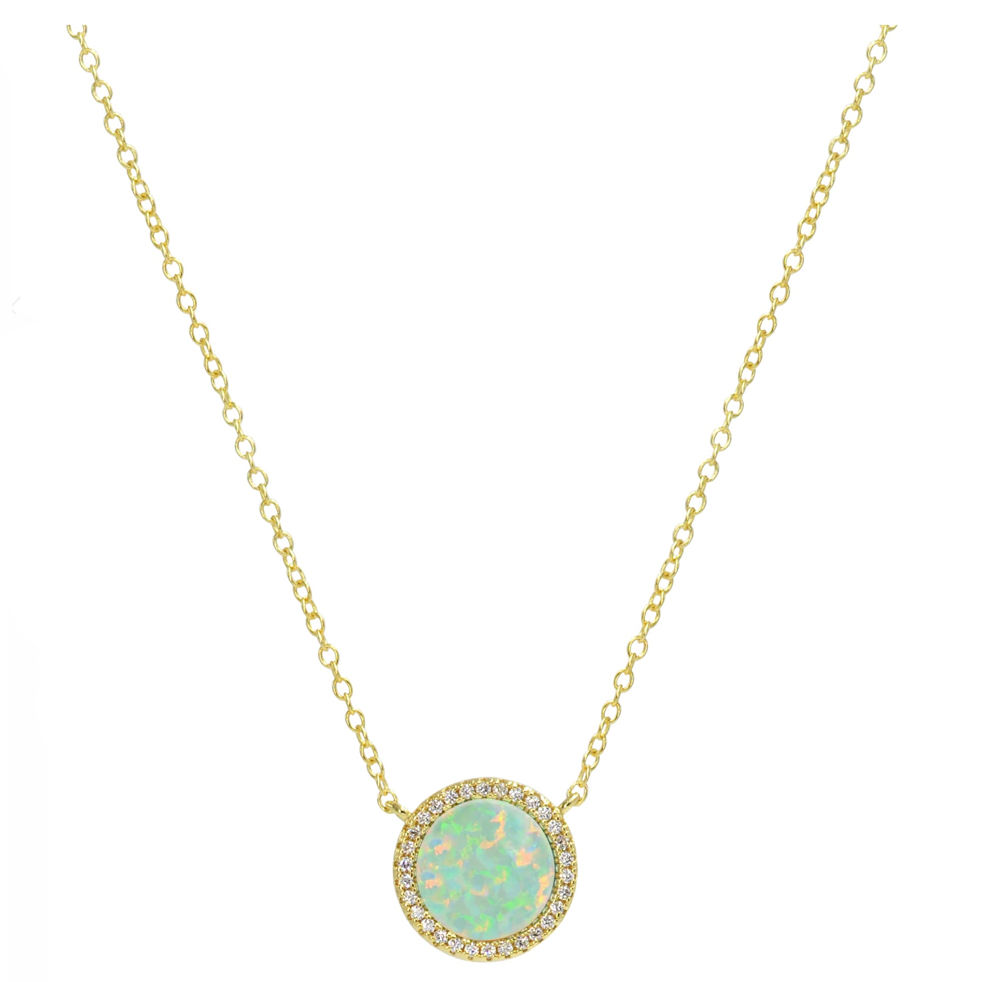 Opal Circle Necklace (Available in 3 Colors)