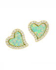Opal Heart Stud Earrings (Available in 5 Colors)