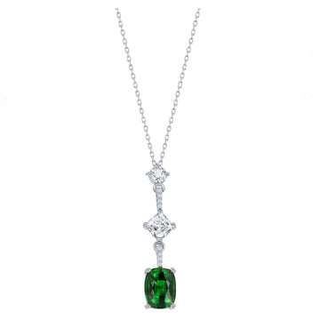 Emerald Drop Line Necklace