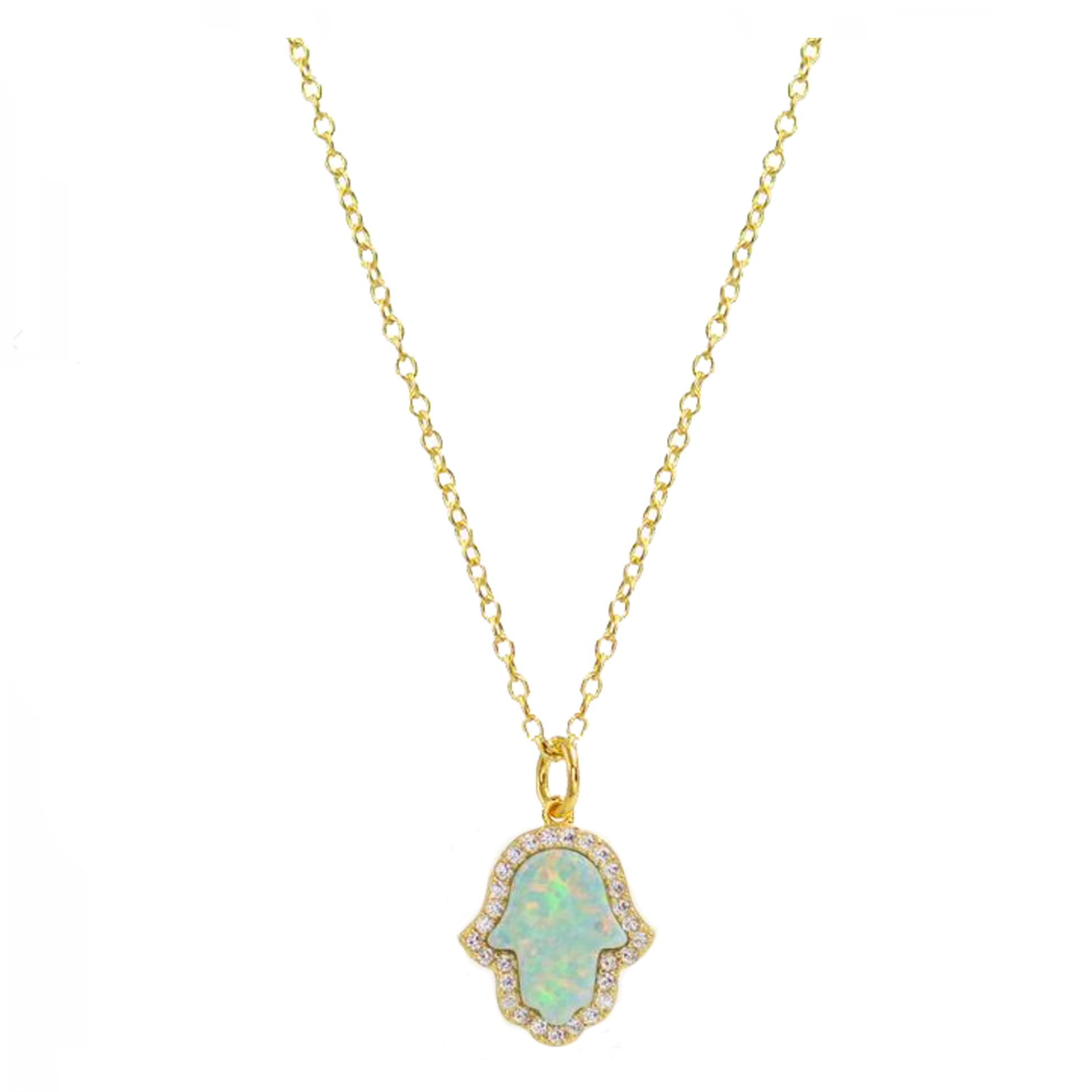 Opal Hamsa Necklace (Available in 4 Colors)