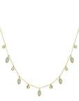 Opal Leaf and Dew Drop Necklace (Available in 3 Colors)