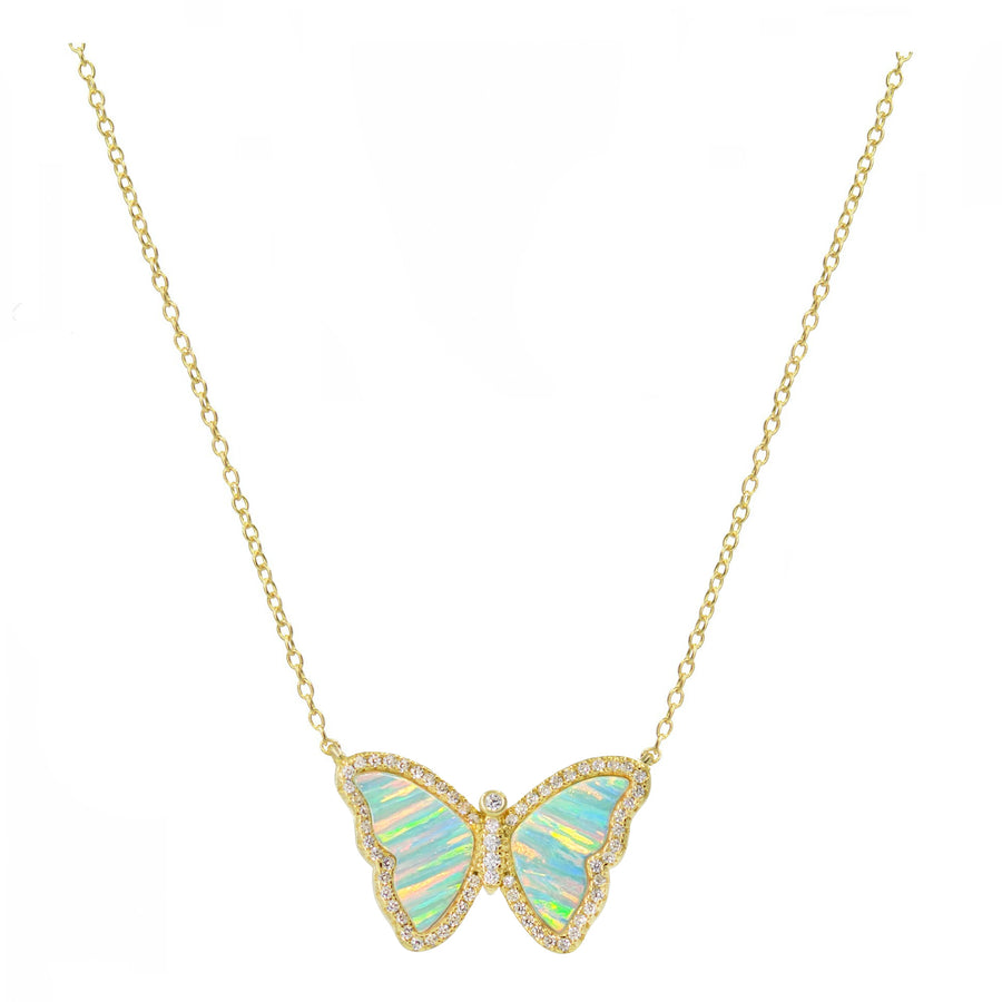 Opal Butterfly Necklace (Available in 10 Colors)