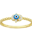 Sparkle Hamsa Evil Eye Ring