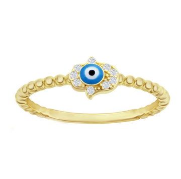 Sparkle Hamsa Evil Eye Ring