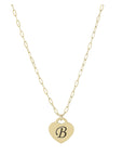 Personalized Initial Heart Paperclip Chain Necklace