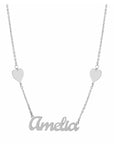 Personalized Hearts Script Name Necklace