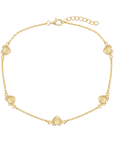Stamped Heart Station Anklet