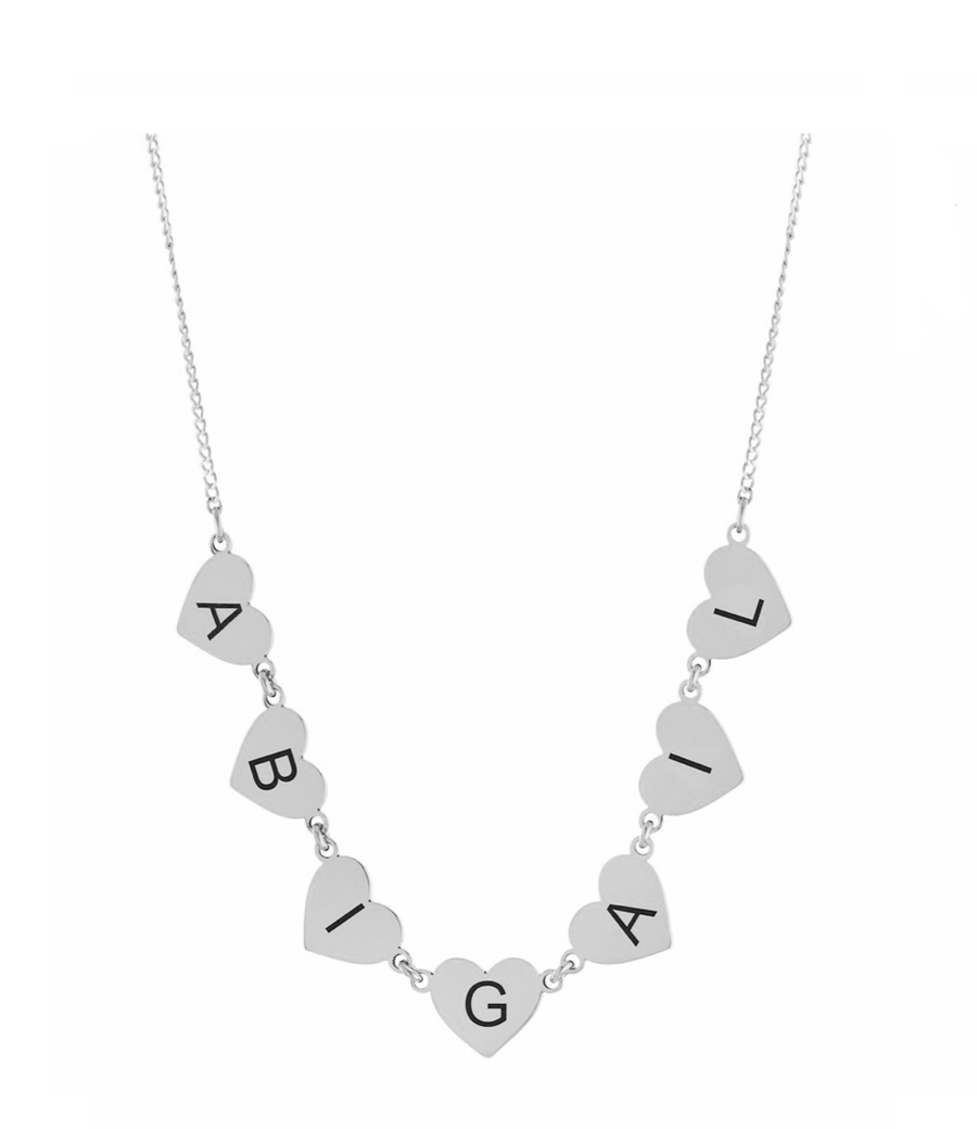 Personalized Heart Station Name Necklace