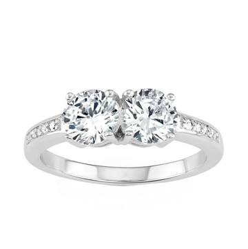 Pave Two Stone Ring