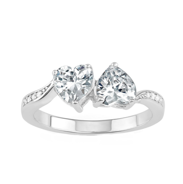 Pave Two Heart Ring