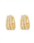 Triple Row Sparkle Huge Earrings