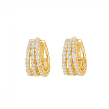 Triple Row Sparkle Huge Earrings