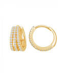 Triple Row Sparkle Huge Earrings