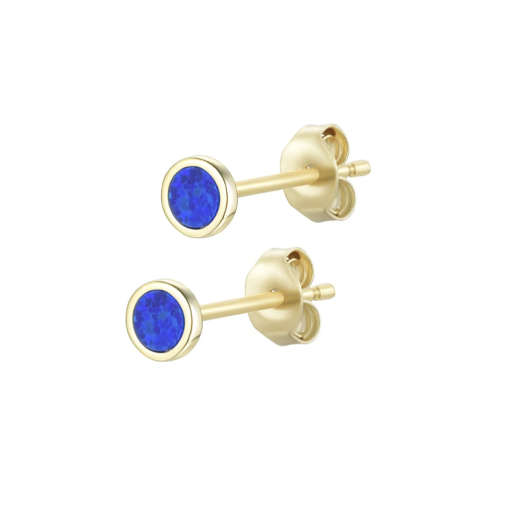Opal Round Stud Earrings (Available in 7 Colors)