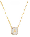 Personalized Mother of Pearl Initial Necklace